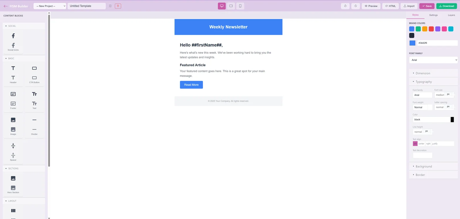 Template Builder View