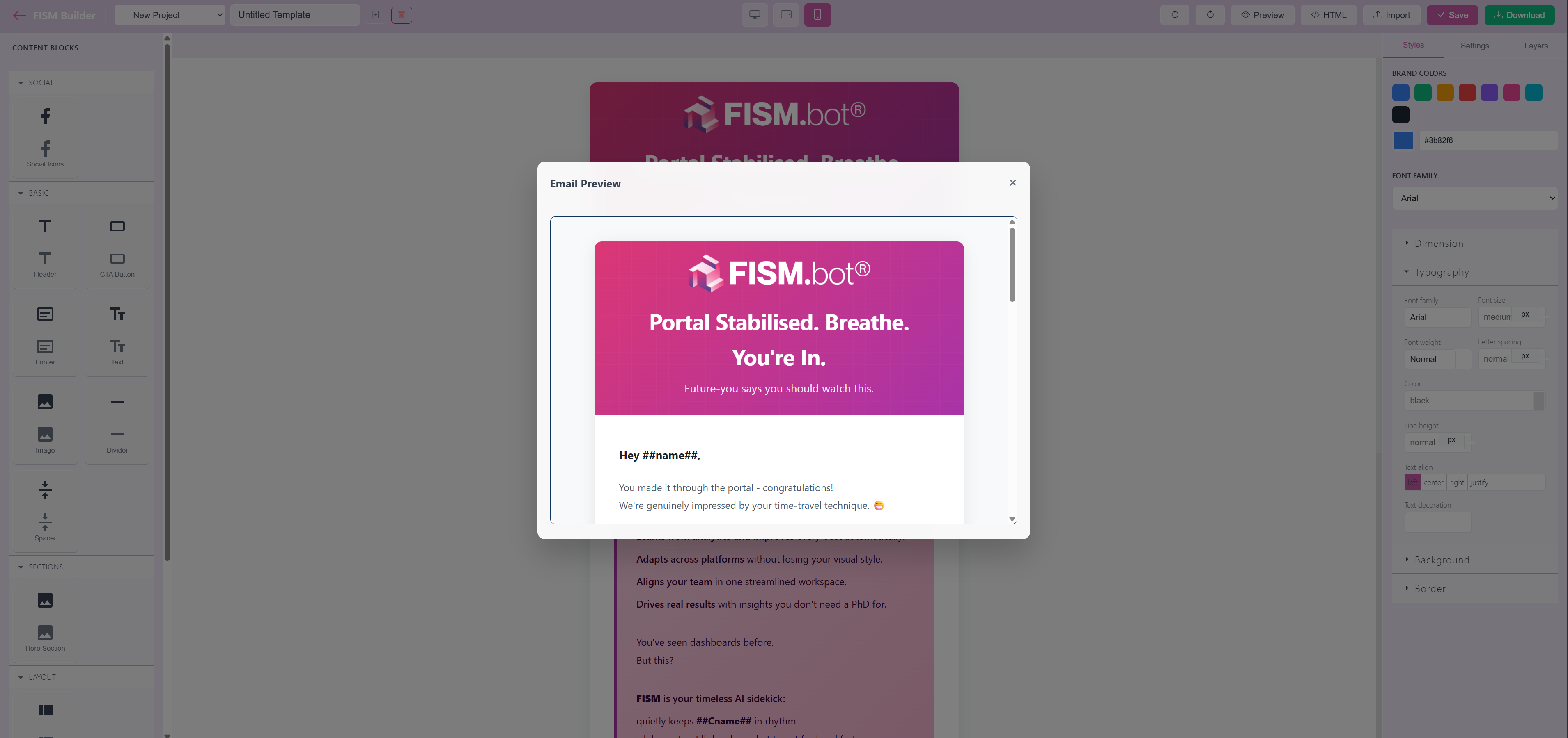Template Builder Email Preview