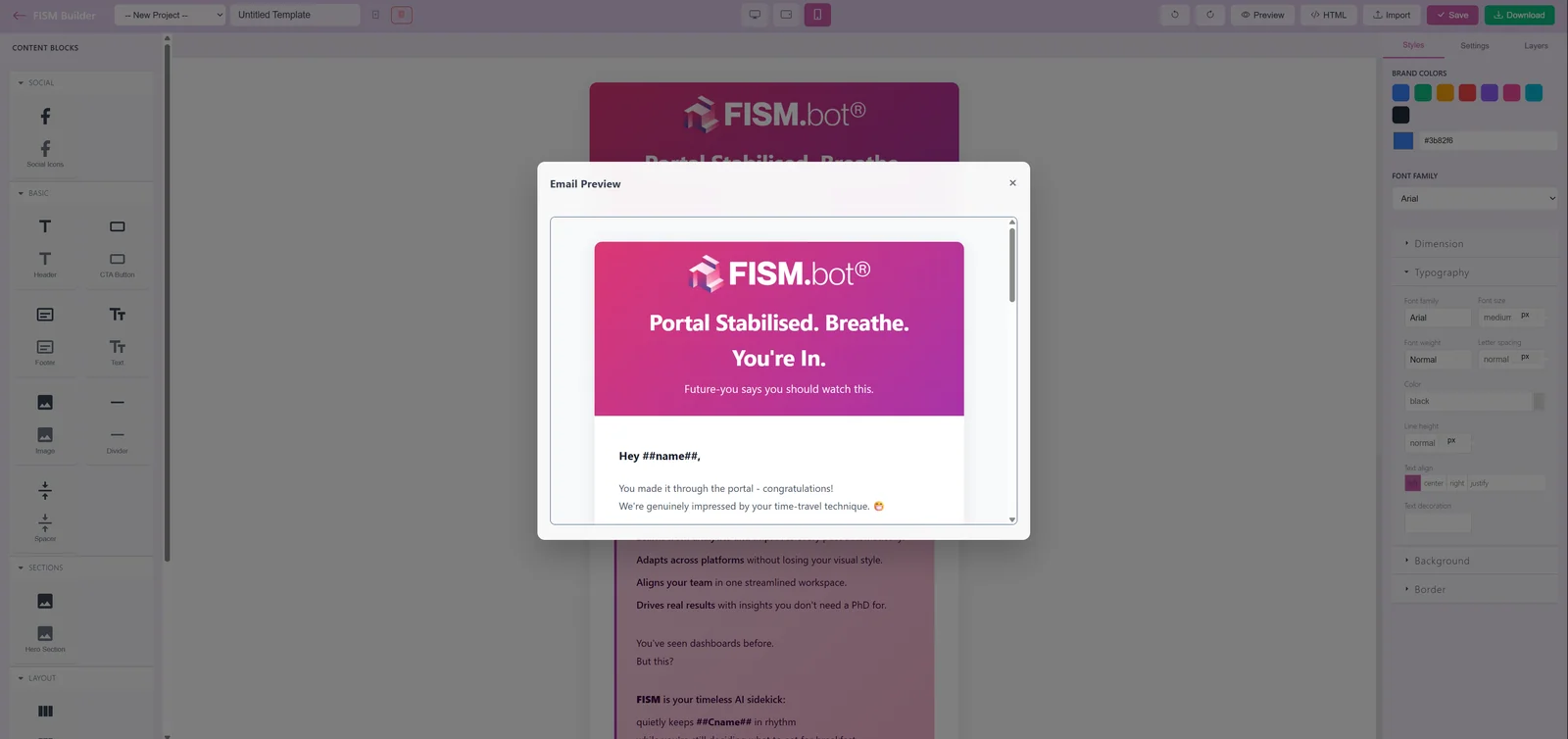 Template Builder Email Preview
