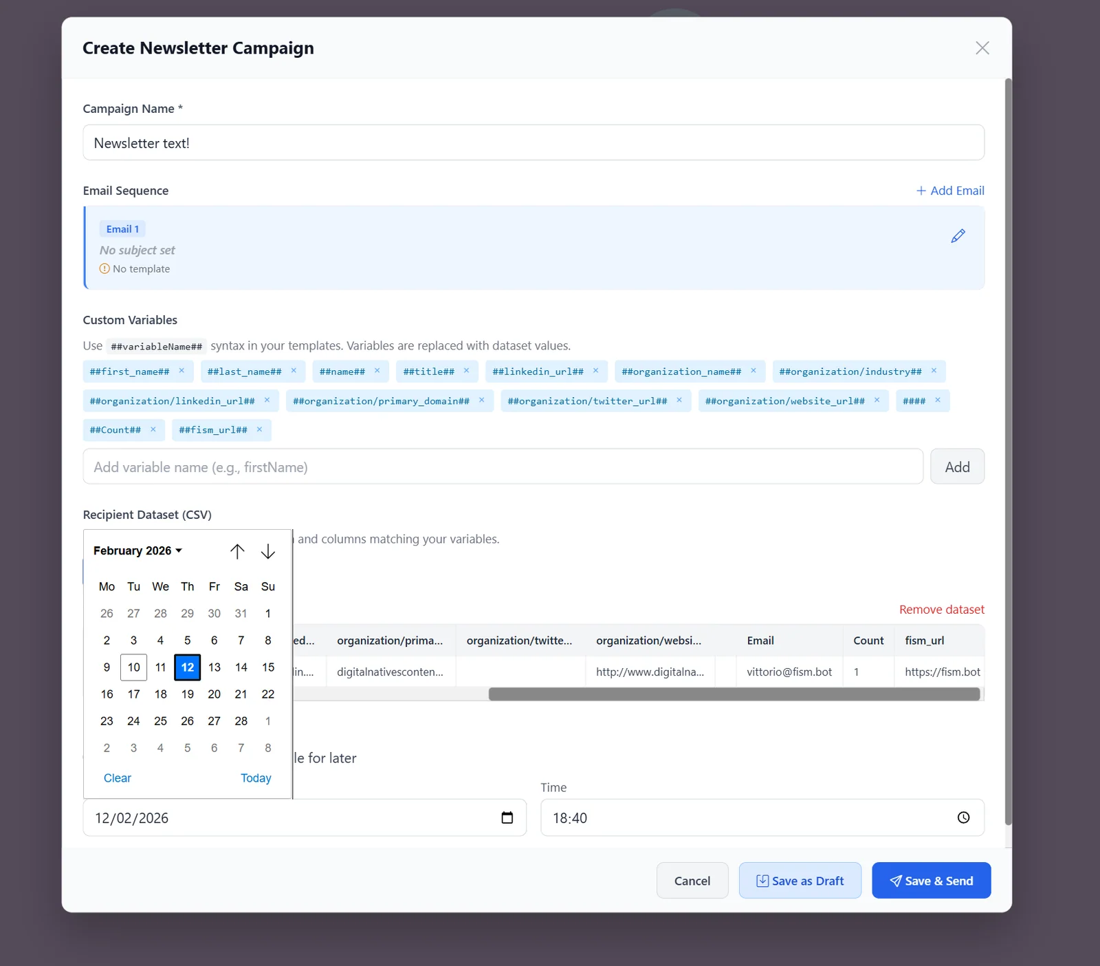 Newsletter Setup 2