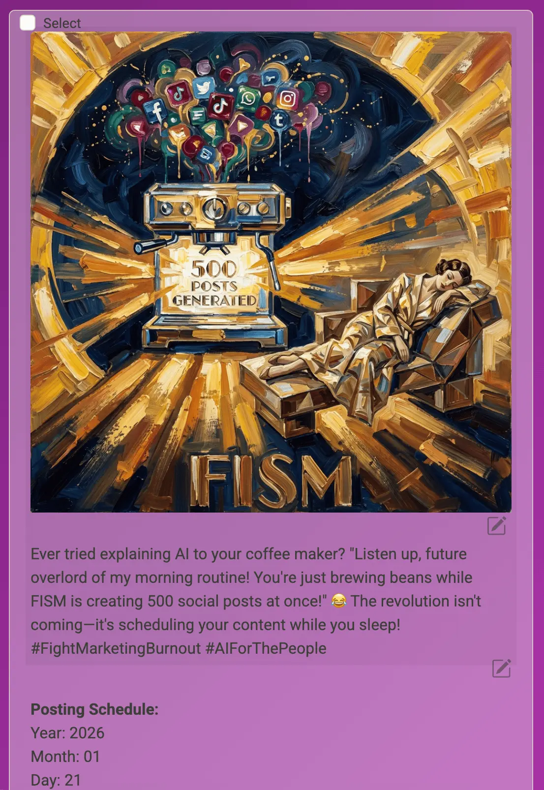 AI-generated social media post example 3