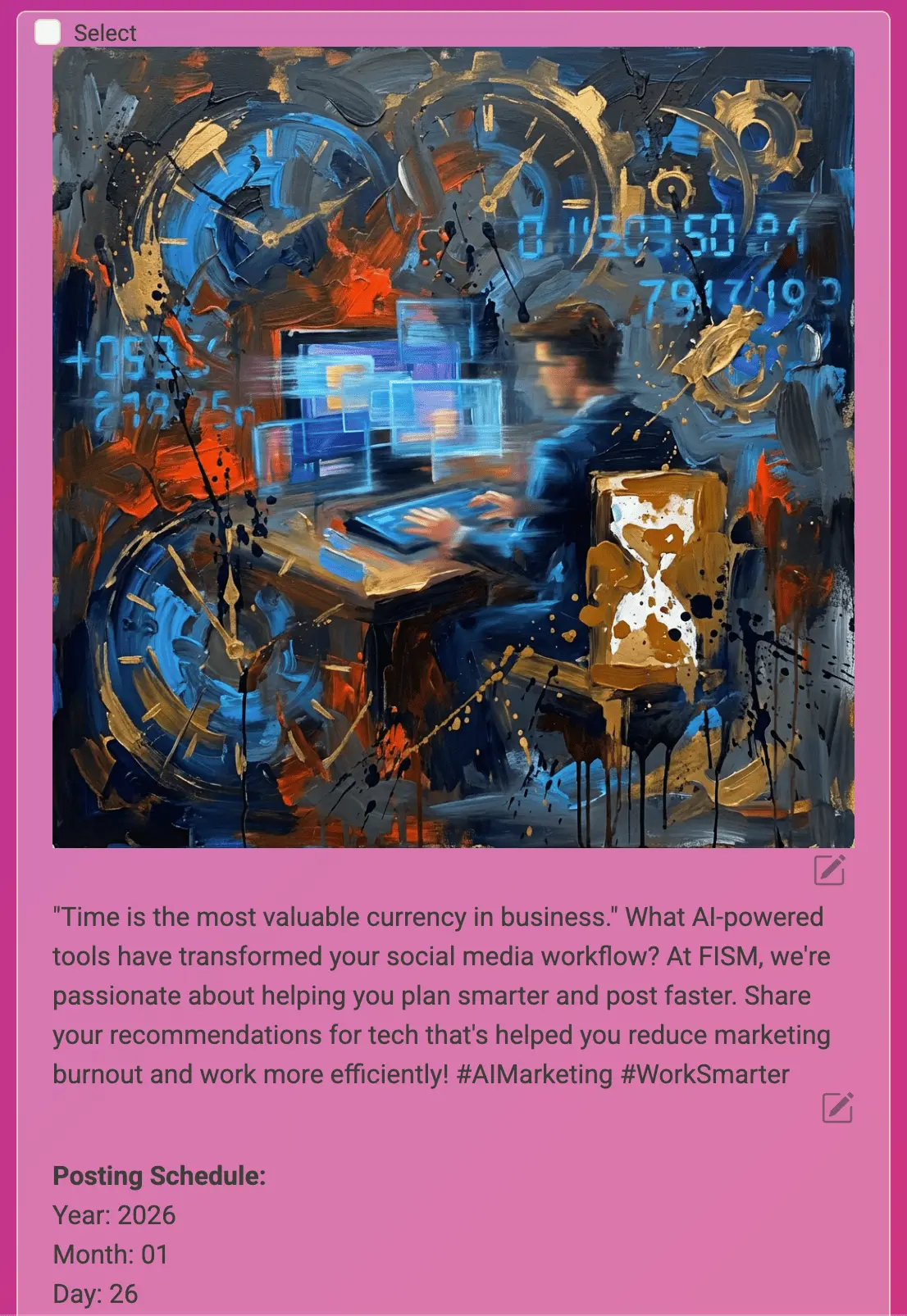 AI-generated social media post example 6